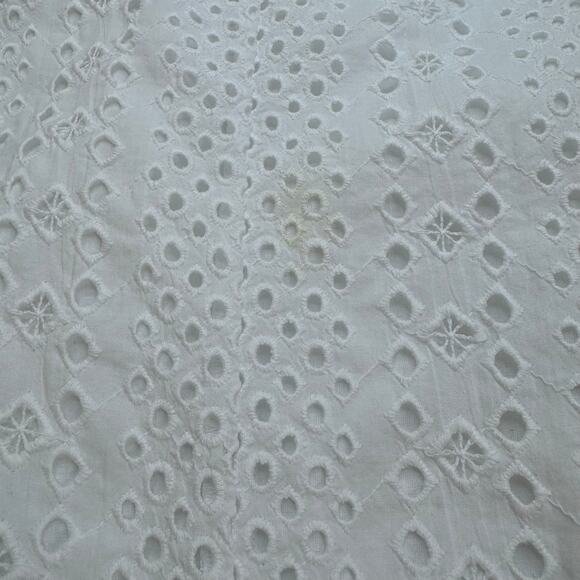 J. Crew Eyelet Lace Ivory White Short Sleeve Top Women's XL Professional Casual - Picture 7 of 7